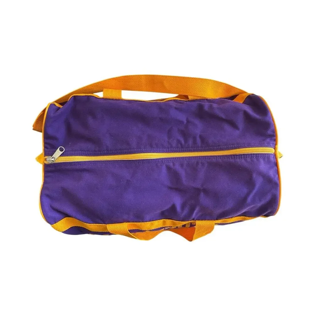 Vintage 1990s Minnesota Vikings Duffel Bag Purple Yellow USA Made NASCO Strap